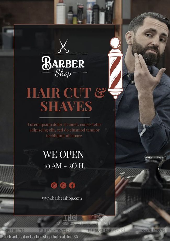 file tranh salon barber shop hot cat toc 36