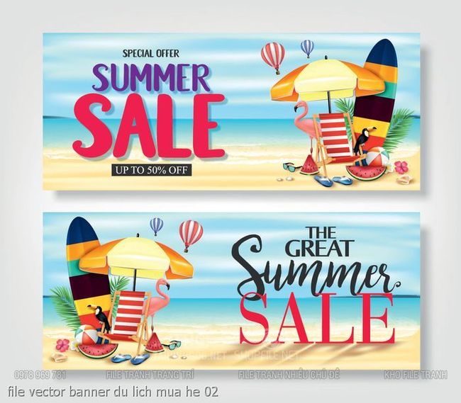 file vector banner du lich mua he 02