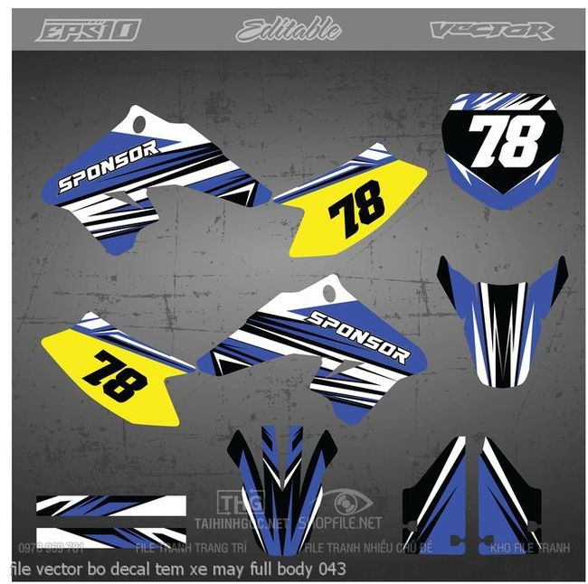 file vector bo decal tem xe may full body 043