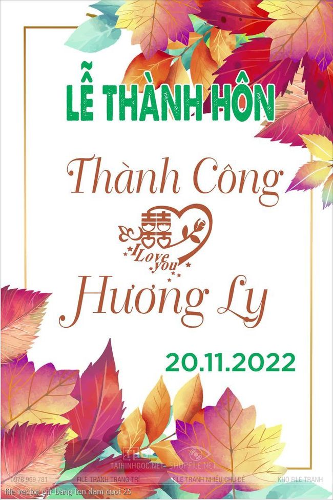 file vector cdr bang ten dam cuoi 25