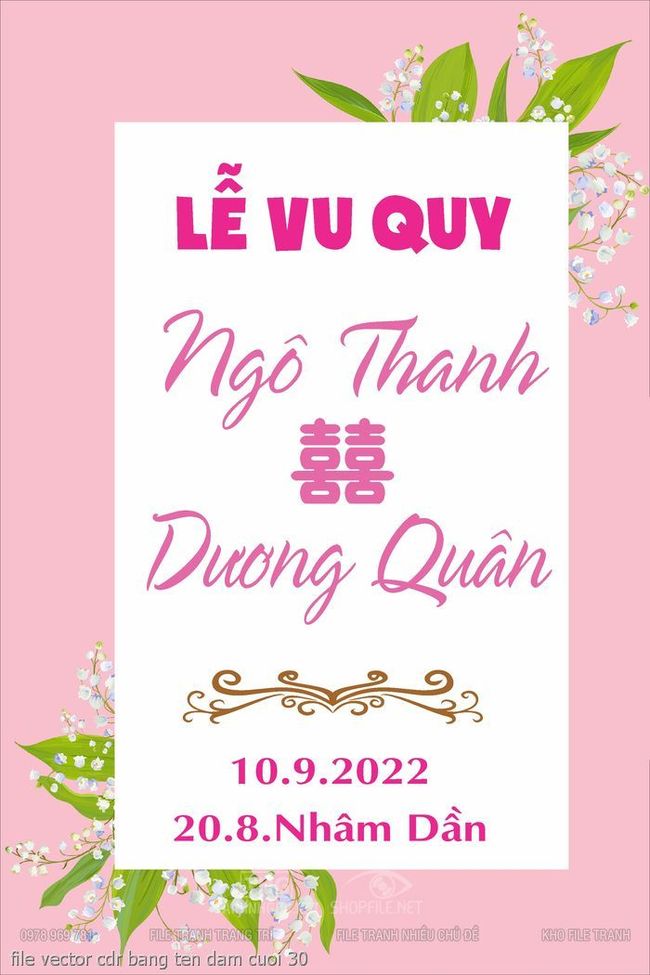 file vector cdr bang ten dam cuoi 30