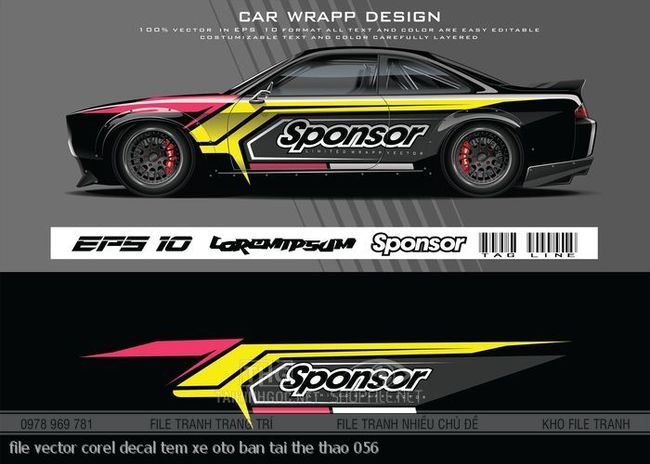 file vector corel decal tem xe oto ban tai the thao 056