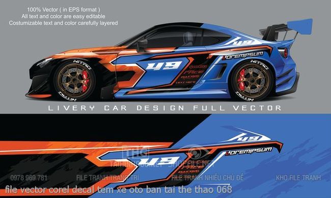 file vector corel decal tem xe oto ban tai the thao 068