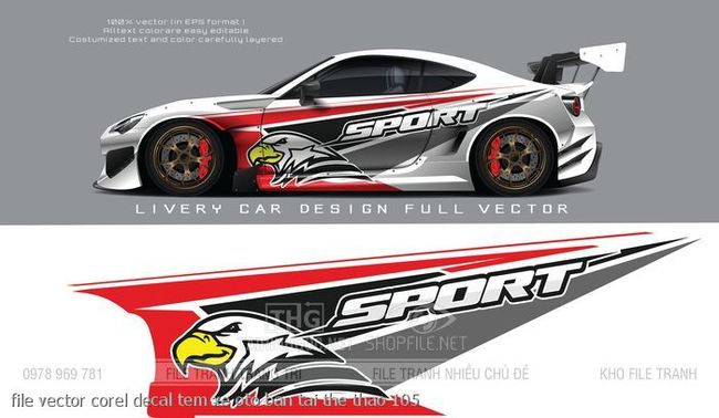 file vector corel decal tem xe oto ban tai the thao 105