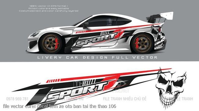 file vector corel decal tem xe oto ban tai the thao 106