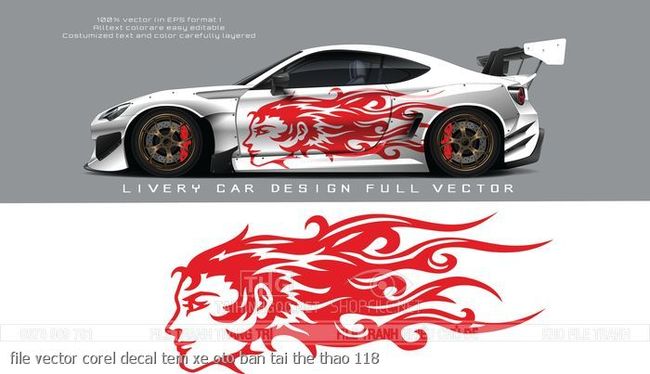 file vector corel decal tem xe oto ban tai the thao 118