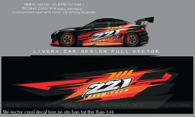 file vector corel decal tem xe oto ban tai the thao 144