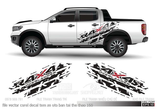 file vector corel decal tem xe oto ban tai the thao 160