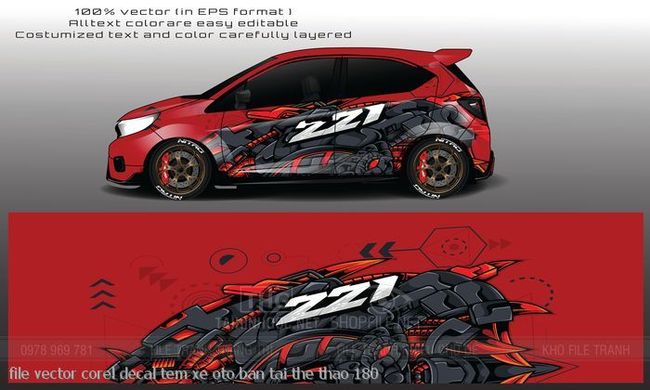file vector corel decal tem xe oto ban tai the thao 180