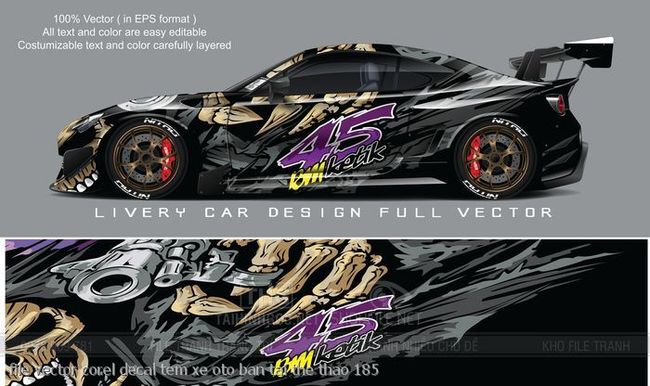 file vector corel decal tem xe oto ban tai the thao 185