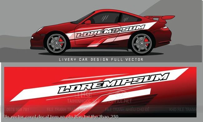 file vector corel decal tem xe oto ban tai the thao 250