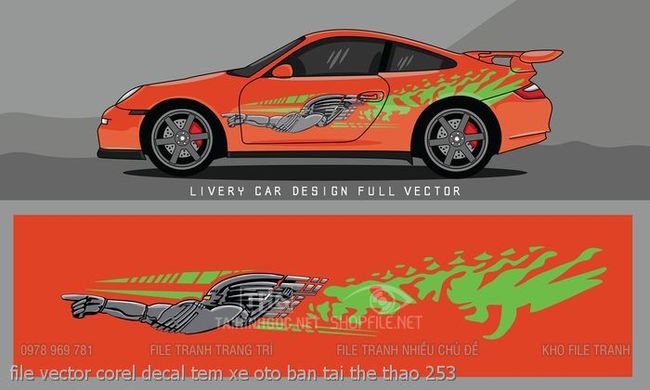 file vector corel decal tem xe oto ban tai the thao 253