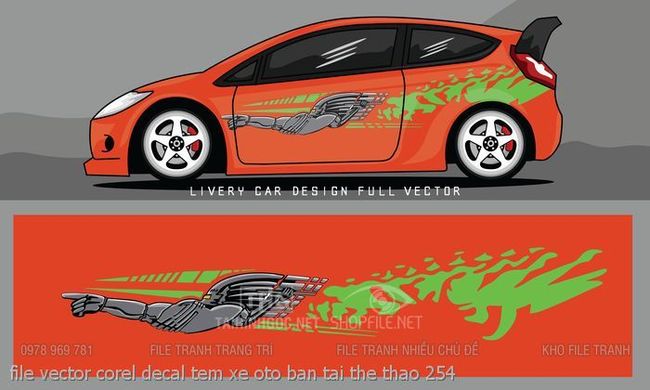 file vector corel decal tem xe oto ban tai the thao 254