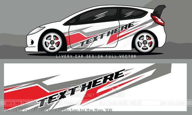 file vector corel decal tem xe oto ban tai the thao 308