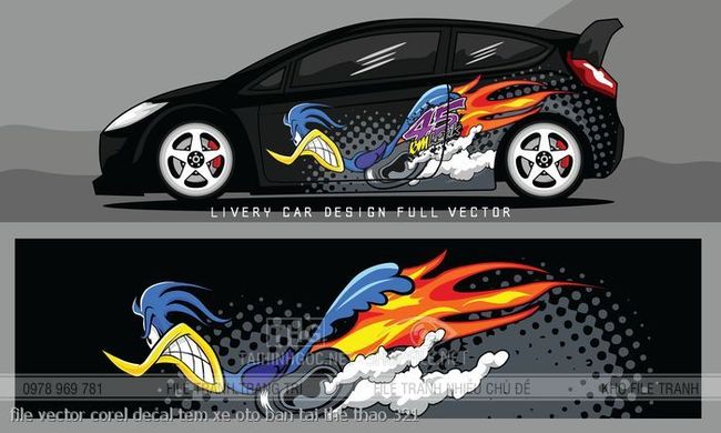 file vector corel decal tem xe oto ban tai the thao 321