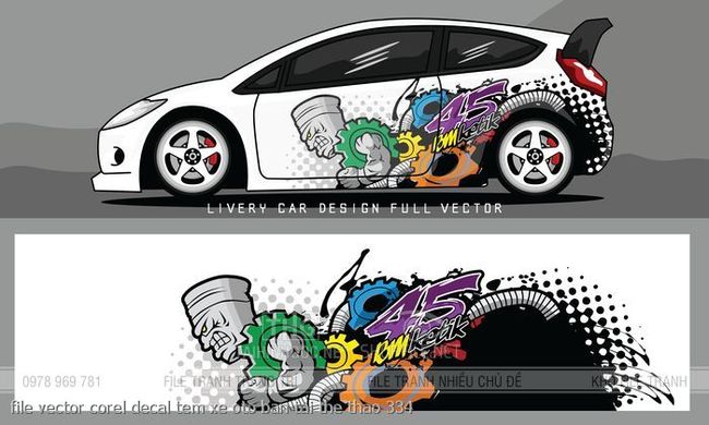 file vector corel decal tem xe oto ban tai the thao 334