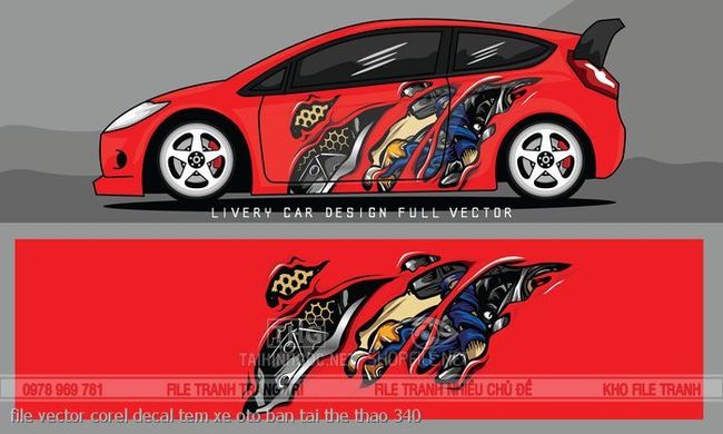 file vector corel decal tem xe oto ban tai the thao 340