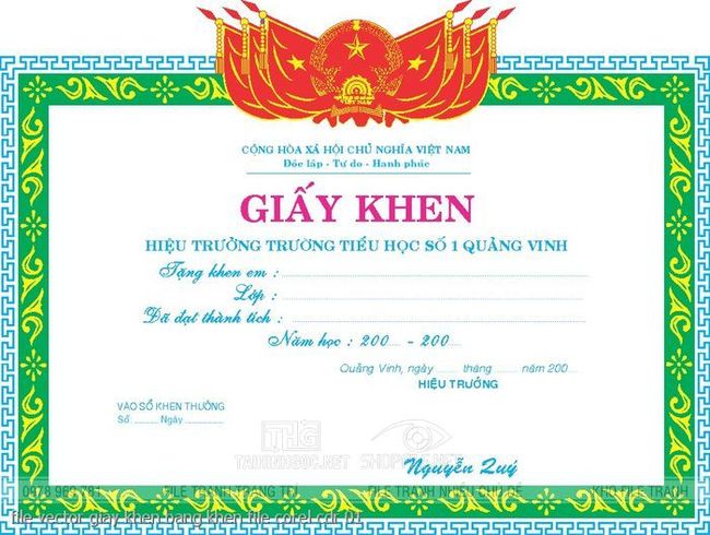 file vector giay khen bang khen file corel cdr 01