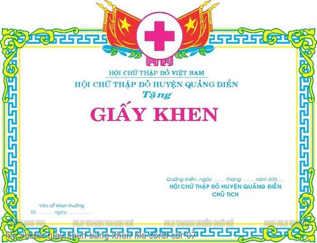 file vector giay khen bang khen file corel cdr 07