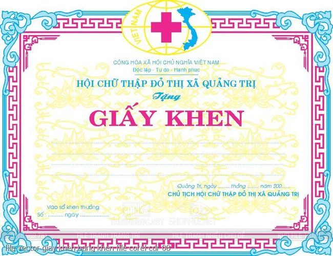 file vector giay khen bang khen file corel cdr 08
