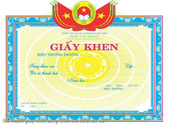 file vector giay khen bang khen file corel cdr 12