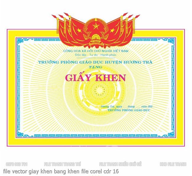 file vector giay khen bang khen file corel cdr 16