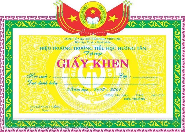 file vector giay khen bang khen file corel cdr 17
