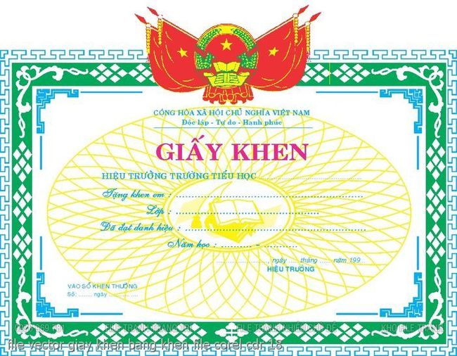 file vector giay khen bang khen file corel cdr 18