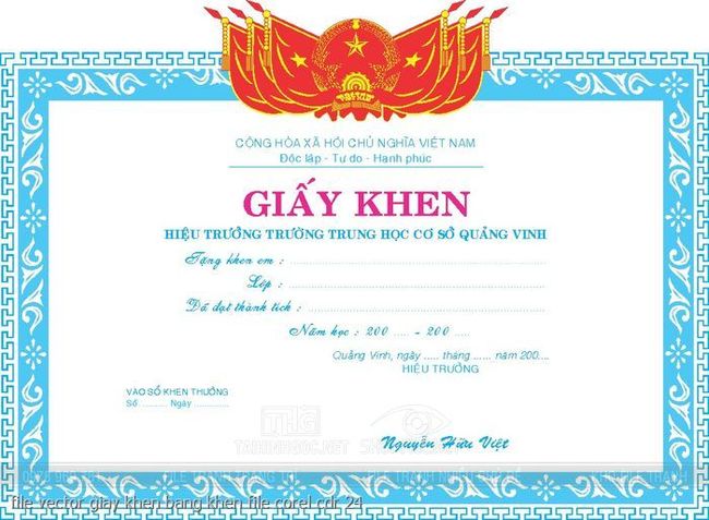 file vector giay khen bang khen file corel cdr 24