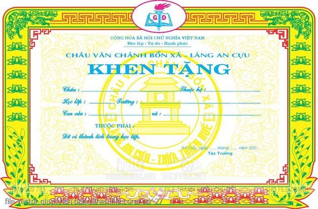 file vector giay khen bang khen file corel cdr 27