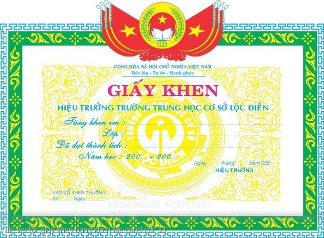file vector giay khen bang khen file corel cdr 33