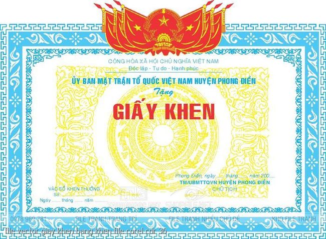 file vector giay khen bang khen file corel cdr 36