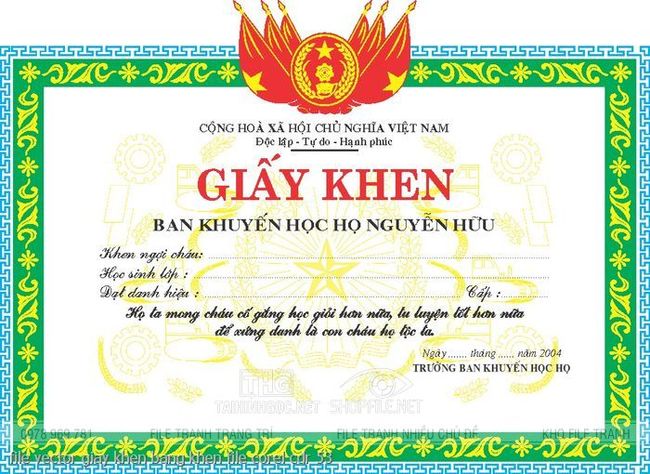 file vector giay khen bang khen file corel cdr 53
