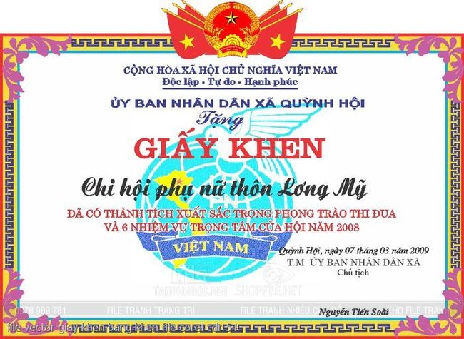 file vector giay khen bang khen file corel cdr 54