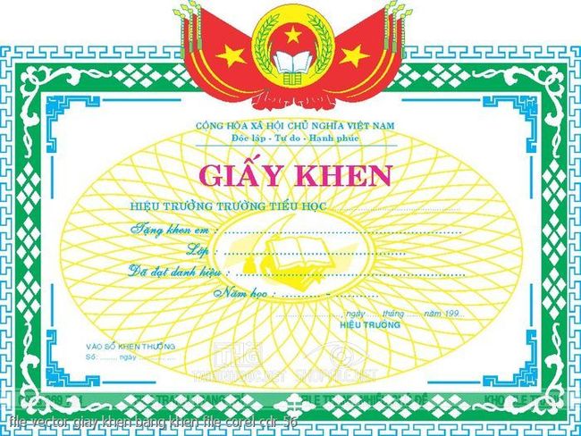 file vector giay khen bang khen file corel cdr 56