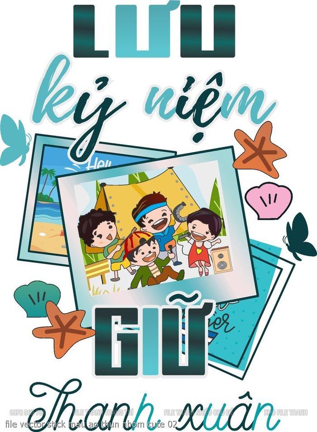 file vector stick mau ao thun nhom cute 02