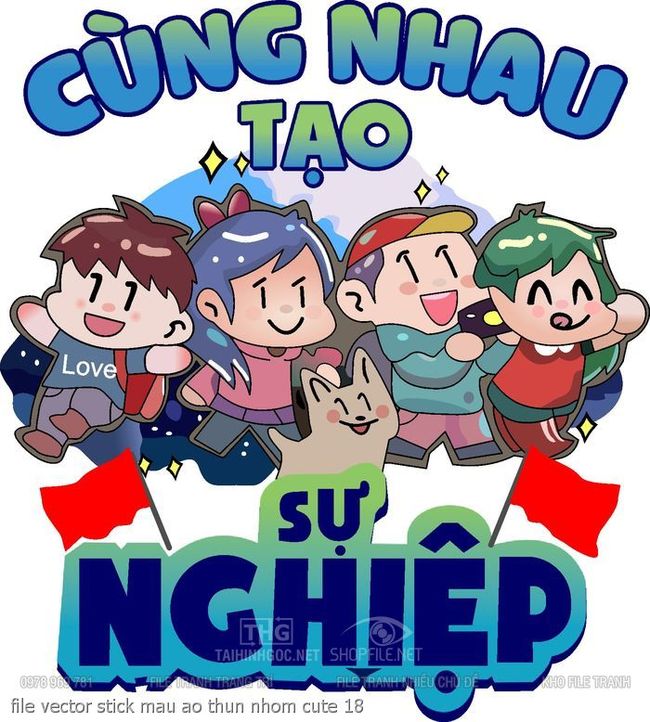 file vector stick mau ao thun nhom cute 18