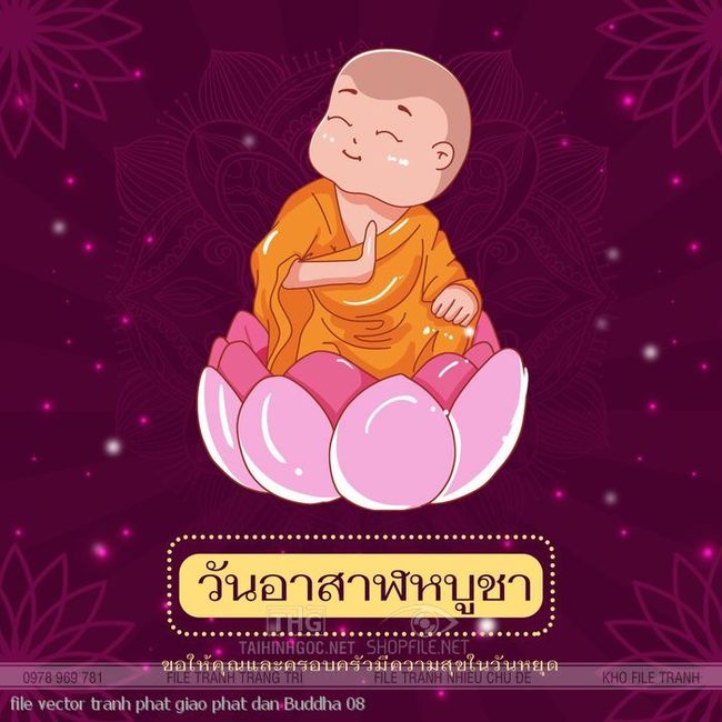 file vector tranh phat giao phat dan Buddha 08