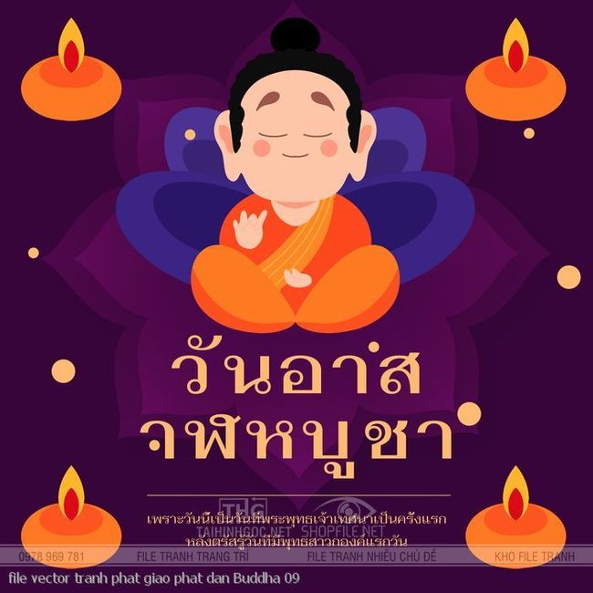 file vector tranh phat giao phat dan Buddha 09