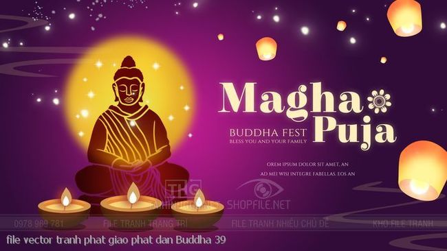 file vector tranh phat giao phat dan Buddha 39