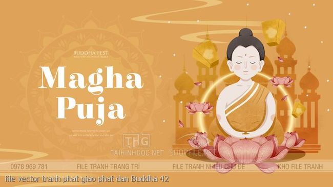 file vector tranh phat giao phat dan Buddha 42