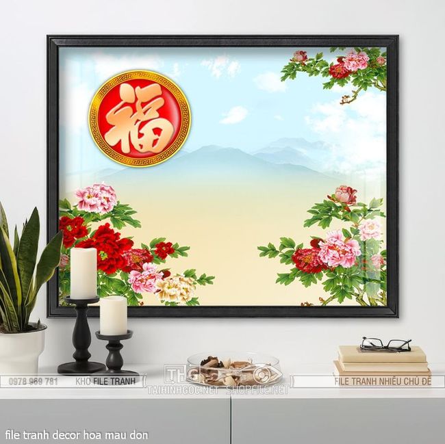 file tranh decor hoa mau don