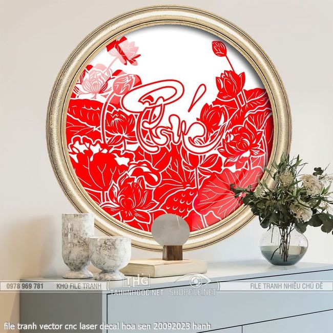 file tranh vector cnc laser decal hoa sen 20092023 hanh