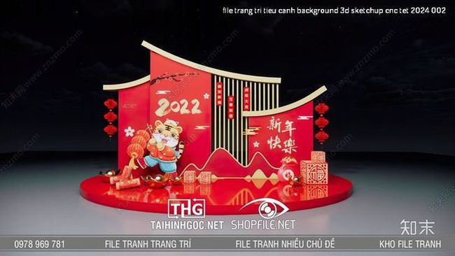 file trang tri tieu canh background 3d sketchup cnc tet 2024 002