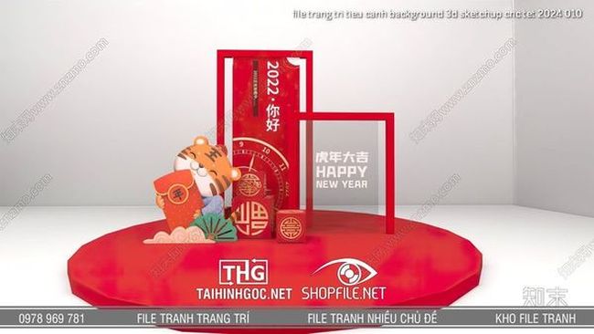 file trang tri tieu canh background 3d sketchup cnc tet 2024 010