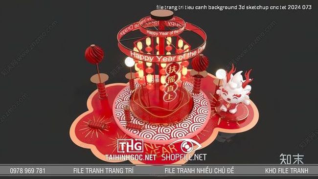 file trang tri tieu canh background 3d sketchup cnc tet 2024 073