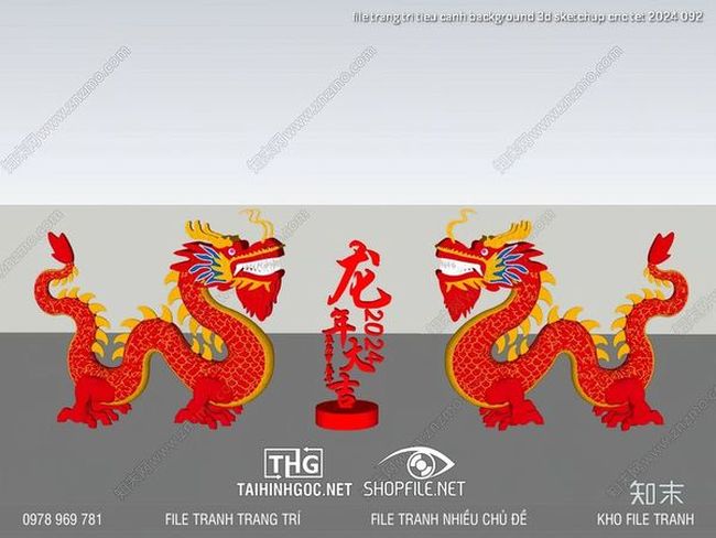 file trang tri tieu canh background 3d sketchup cnc tet 2024 092