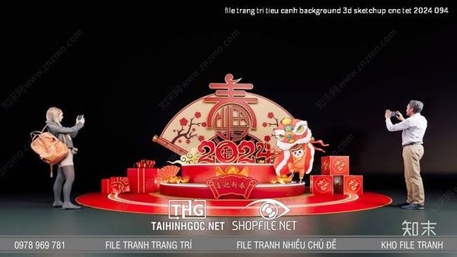 file trang tri tieu canh background 3d sketchup cnc tet 2024 094