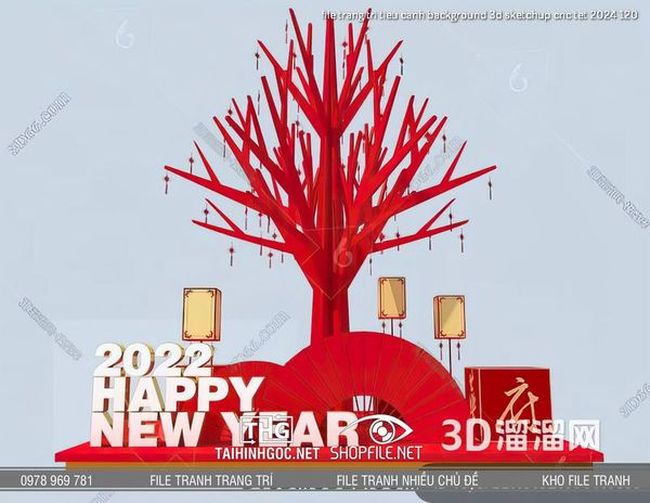 file trang tri tieu canh background 3d sketchup cnc tet 2024 120