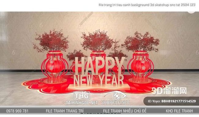 file trang tri tieu canh background 3d sketchup cnc tet 2024 123